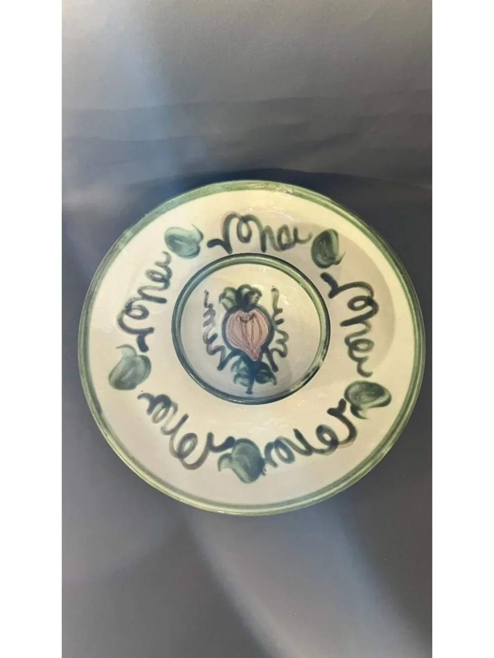 John Taylor Ceramic Dip Serveset Green & Pink Artistry